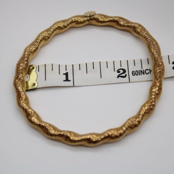 Sterling Silver Gold-tone Stretch Bangle by Leslie's - Picture 8 of 10